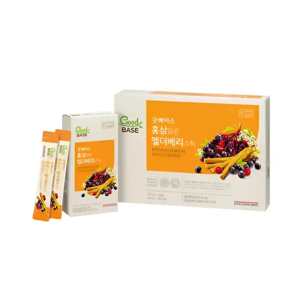 Jung Kwan Jang Good Base Korean Red Ginseng with Elderberry 10ml 30 Sticks - Red Ginseng