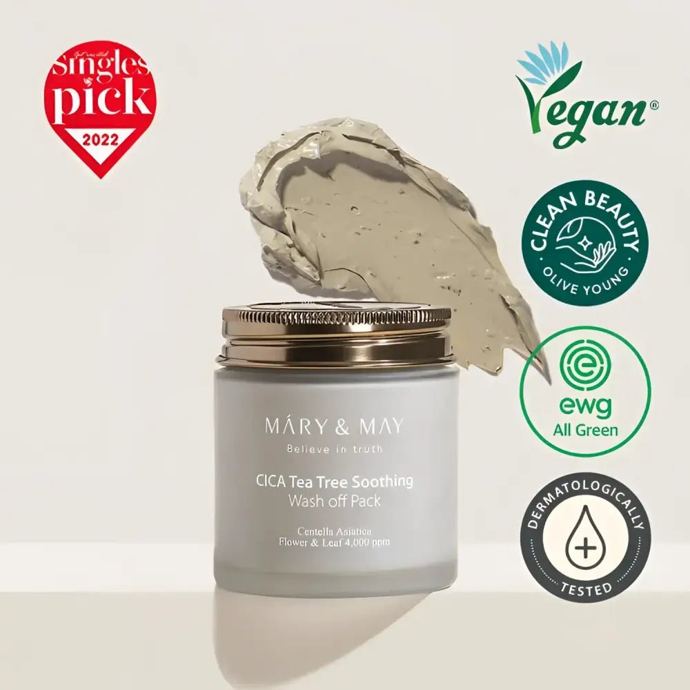 Mary&May CICA TeaTree Soothing Wash Off Pack 125g for Irritated Skin - 125g
