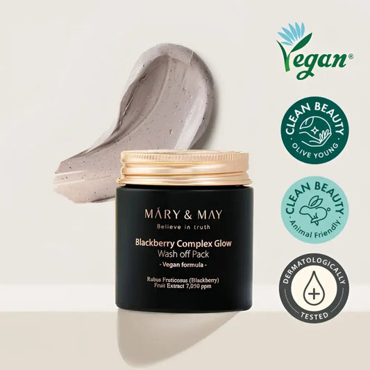 MARY&MAY Blackberry Complex Glow Wash Off Pack 125g for Radiant Skin - 125g