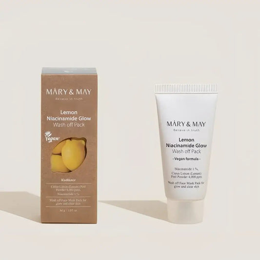 Mary&May Lemon Niacinamide Glow Wash Off Pack 30g Brightener for Radiant Skin - 30g
