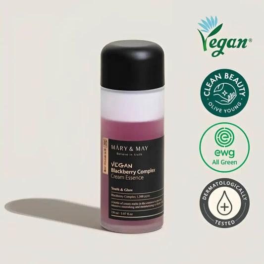 Mary&May Vegan Blackberry Complex Cream Essence 140ml for Hydrated Youthful Skin - 140ml
