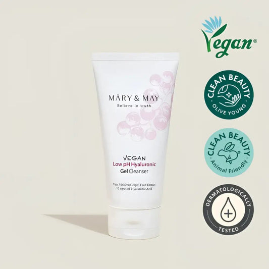 Mary&May Vegan Low pH Hyaluronic Gel Cleanser 150ml Gentle Skin Barrier Protection - 150ml